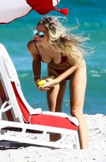 DANIELLE KNUDSON and MELODY DE LA FEE in Bikinis at a Beach in Miami 11/10/2017