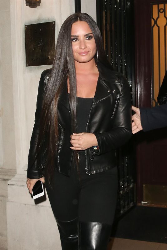 DEMI LOVATO Leaves Ambassadeurs Club in London 11/14/2017