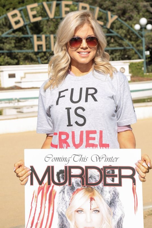 DONNA D’ERRICO at Anti-fur Protest in Los Angeles 11/24/2017