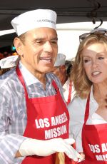 DONNA MILLS at Los Angeles Mission Thanksgiving Meal for the Homeless in Los Angeles 11/22/2017