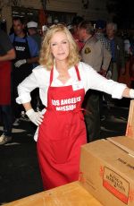 DONNA MILLS at Los Angeles Mission Thanksgiving Meal for the Homeless in Los Angeles 11/22/2017