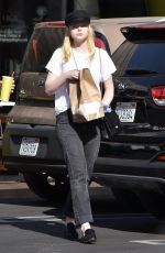 ELLE FANNING Leaves Burger Lounge in Los Angeles 11/28/2017