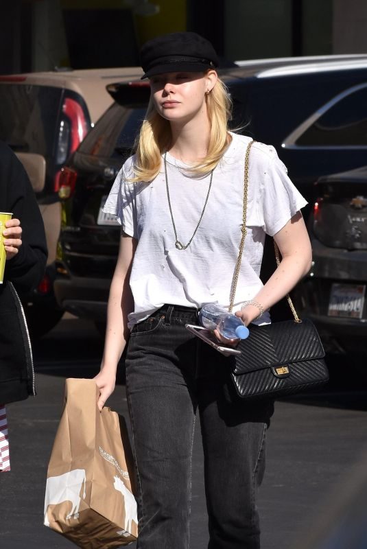 ELLE FANNING Leaves Burger Lounge in Los Angeles 11/28/2017