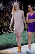 ELLE FANNING Out and About in Los Angeles 11/09/2017