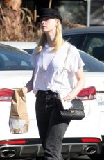 ELLE FANNING Out for Lunch at Burger Lounge in Van Nuys 11/28/2017