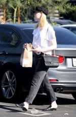 ELLE FANNING Out for Lunch at Burger Lounge in Van Nuys 11/28/2017