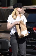 ELLE FANNING Out for Lunch at Burger Lounge in Van Nuys 11/28/2017