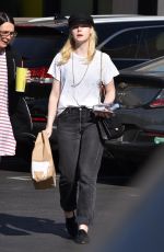 ELLE FANNING Out for Lunch at Burger Lounge in Van Nuys 11/28/2017