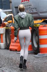 ELSA HOSK in Tights Out and About in New York 11/16/2017