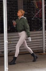 ELSA HOSK in Tights Out and About in New York 11/16/2017