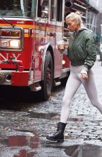 ELSA HOSK in Tights Out and About in New York 11/16/2017