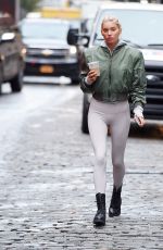 ELSA HOSK in Tights Out and About in New York 11/16/2017