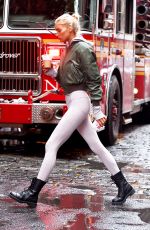 ELSA HOSK in Tights Out and About in New York 11/16/2017