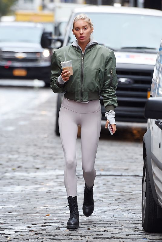ELSA HOSK in Tights Out and About in New York 11/16/2017