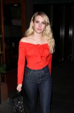 EMMA ROBERTS Leaves Madeo Restaurant in West Hollywood 11/06/2017