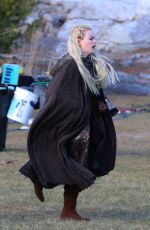 EMMA STONE on the Set of Maniac in Kerhonkson 11/27/2017