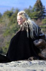 EMMA STONE on the Set of Maniac in Kerhonkson 11/27/2017
