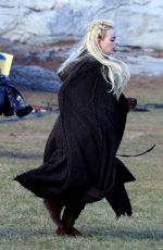 EMMA STONE on the Set of Maniac in Kerhonkson 11/27/2017