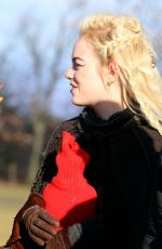 EMMA STONE on the Set of Maniac in Kerhonkson 11/27/2017
