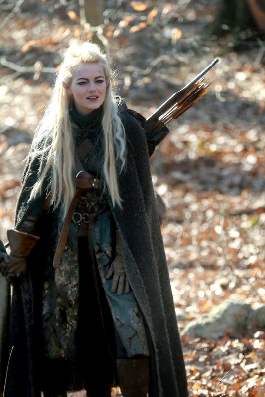 EMMA STONE on the Set of Maniac in Kerhonkson 11/29/2017