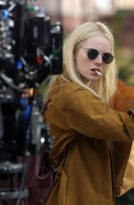 EMMA STONE on the Set of Maniac in New York 11/10/2017