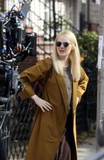 EMMA STONE on the Set of Maniac in New York 11/10/2017