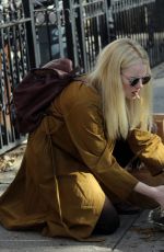 EMMA STONE on the Set of Maniac in New York 11/10/2017