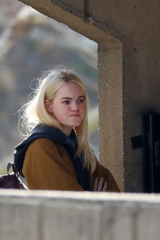 EMMA STONE on the Set of Maniac in New York 11/15/2017