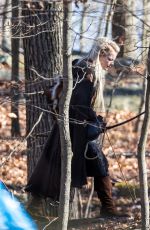 EMMA STONE on the Set of Maniac in Westchester 11/28/2017