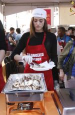 EMMY ROSSUM at Los Angeles Mission Thanksgiving Meal for the Homeless in Los Angeles 11/22/2017