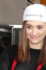 EMMY ROSSUM at Los Angeles Mission Thanksgiving Meal for the Homeless in Los Angeles 11/22/2017