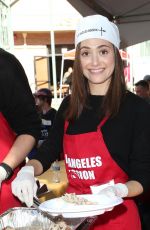 EMMY ROSSUM at Los Angeles Mission Thanksgiving Meal for the Homeless in Los Angeles 11/22/2017