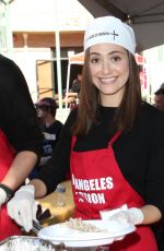 EMMY ROSSUM at Los Angeles Mission Thanksgiving Meal for the Homeless in Los Angeles 11/22/2017