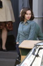 FELICITY JONES on the Set of On the Basis of Sex in Montreal 11/05/2017