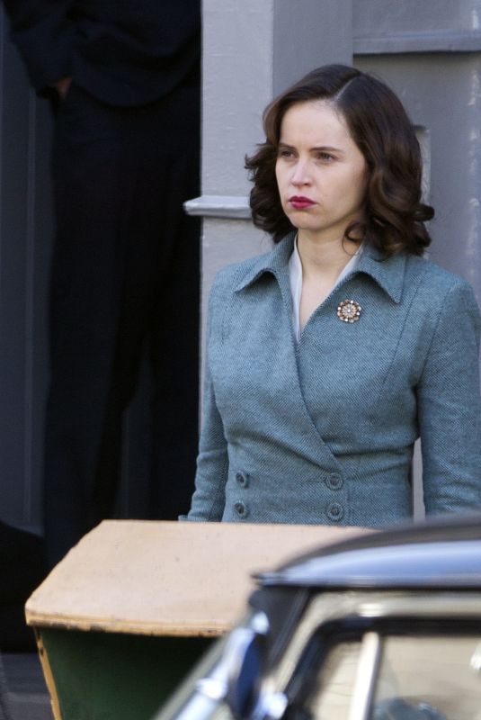 FELICITY JONES on the Set of On the Basis of Sex in Montreal 11/05/2017