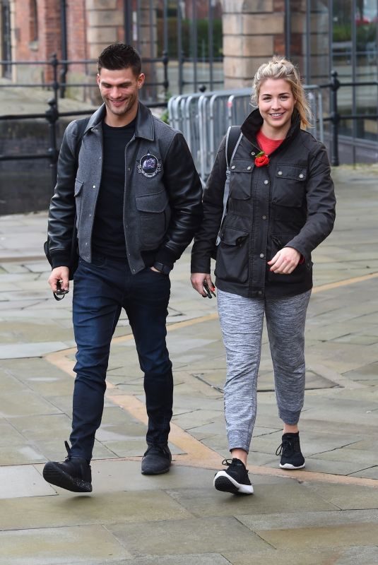 GEMMA ATKINSON and Aljaz Skorjanec Leaving Key 103 Radio in Manchester 11/01/2017