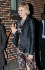 GRETA GERWIG Arrives at Late Show with Stephen Colbert in New York 11/16/2017