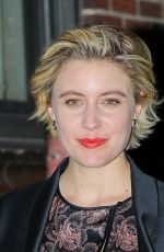 GRETA GERWIG Arrives at Late Show with Stephen Colbert in New York 11/16/2017