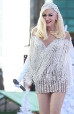 GWEN STEFANI on the Set of Her Performance for Macy