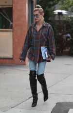HAILEY BALDWIN heading to Lunch at Zinque Cafe in West Hollywood 11/01/2017