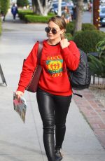 HILARY DUFF Arrives at a Hair Salon in West Hollywood 11/16/2017