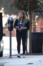 HILARY DUFF Arrives at Starbucks in Studio City 11/11/2017