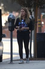 HILARY DUFF Arrives at Starbucks in Studio City 11/11/2017