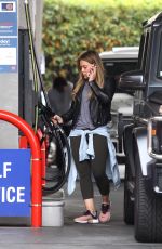 HILARY DUFF at a Gas Station in Beverly Hills 10/31/2017