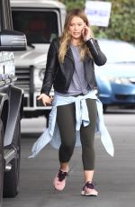 HILARY DUFF at a Gas Station in Beverly Hills 10/31/2017
