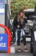 HILARY DUFF at a Gas Station in Beverly Hills 10/31/2017