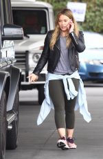 HILARY DUFF at a Gas Station in Beverly Hills 10/31/2017
