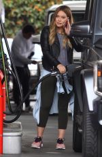 HILARY DUFF at a Gas Station in Beverly Hills 10/31/2017