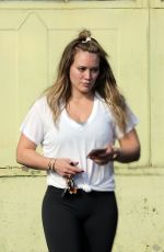 HILARY DUFF at a Gym in Los Angeles 11/07/2017