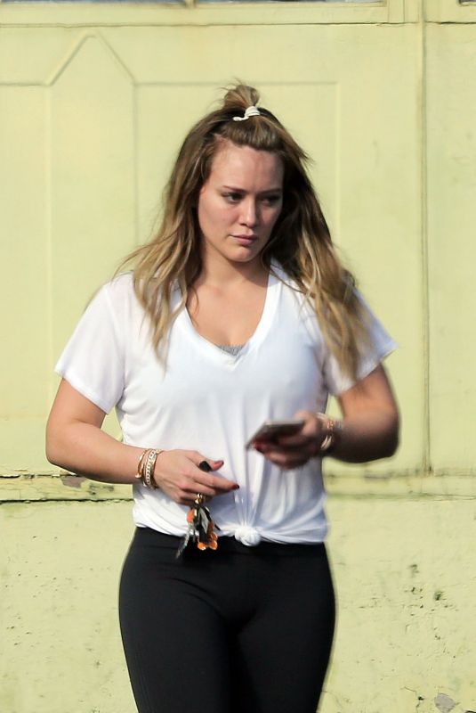 HILARY DUFF at a Gym in Los Angeles 11/07/2017